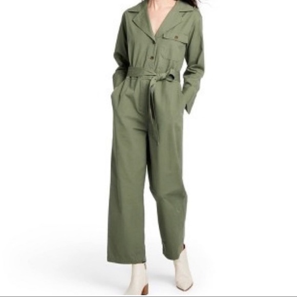 Nili Lotan Long Sleeved Olive Green Jumpsuit size 1x plus - Picture 2 of 7